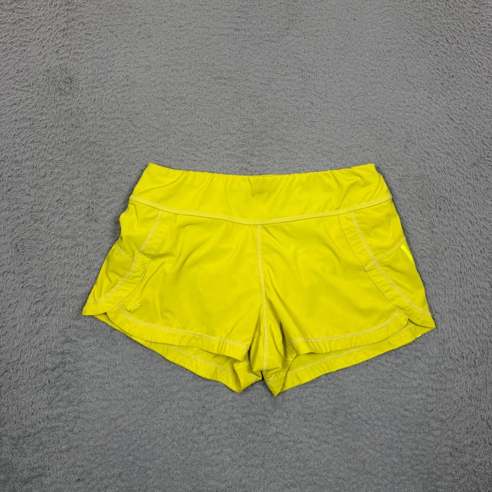 Athleta Neon Yellow Running Shorts Women's XS Recycled Polyester Activewear